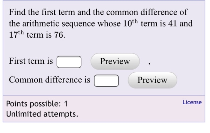 Solved Find the first term and the common difference of the | Chegg.com