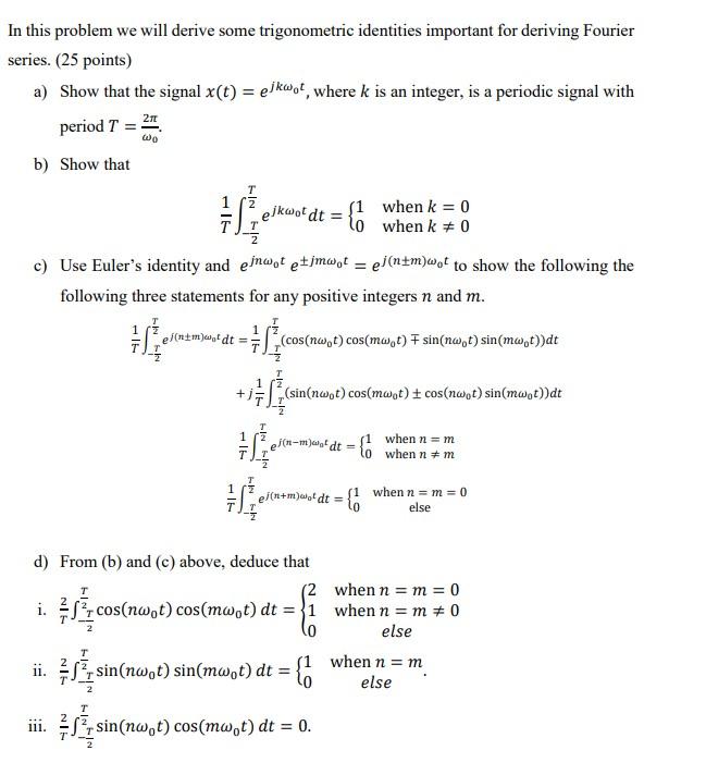 Solved In this problem we will derive some trigonometric | Chegg.com