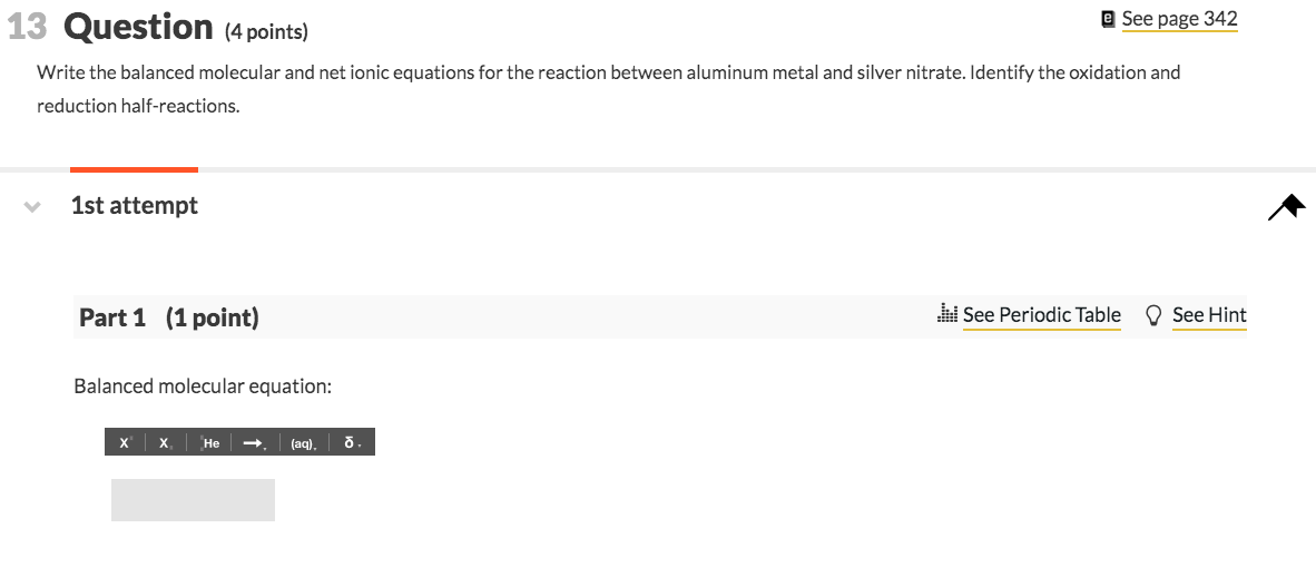 Solved 13 Question (4 points) e See page 342 Write the | Chegg.com