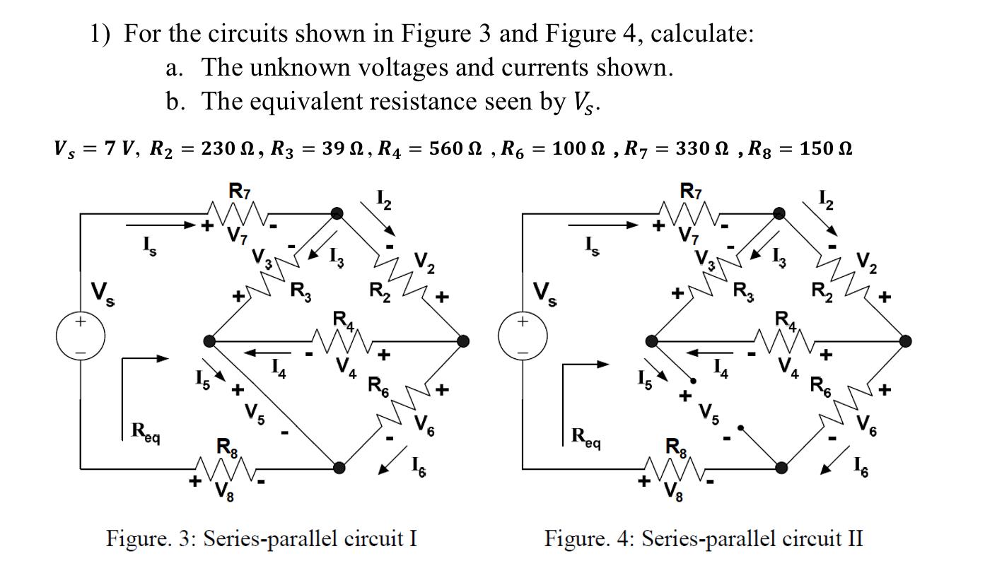 Solved 1) For The Circuits Shown In Figure 3 And Figure 4, | Chegg.com