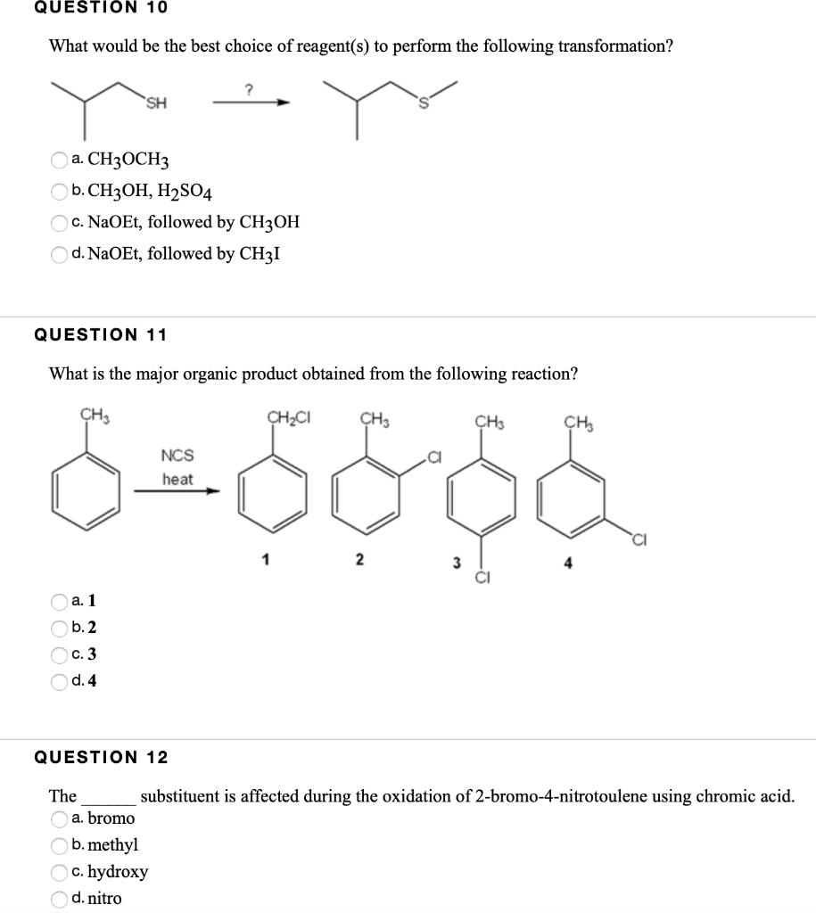 Solved QUESTION 10 What would be the best choice of | Chegg.com
