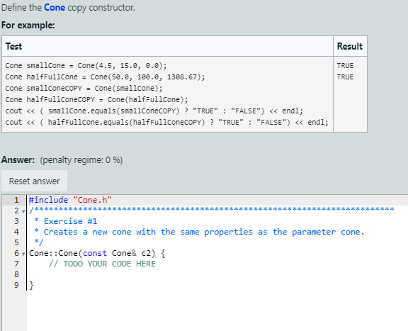 Solved C++ Cone Class The following class named Cone can be | Chegg.com