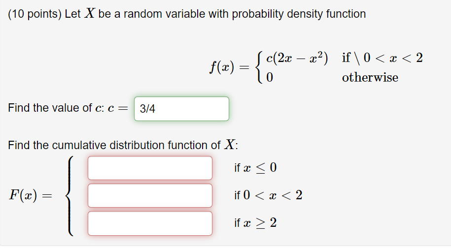 Solved (10 points) Let X be a random variable with | Chegg.com