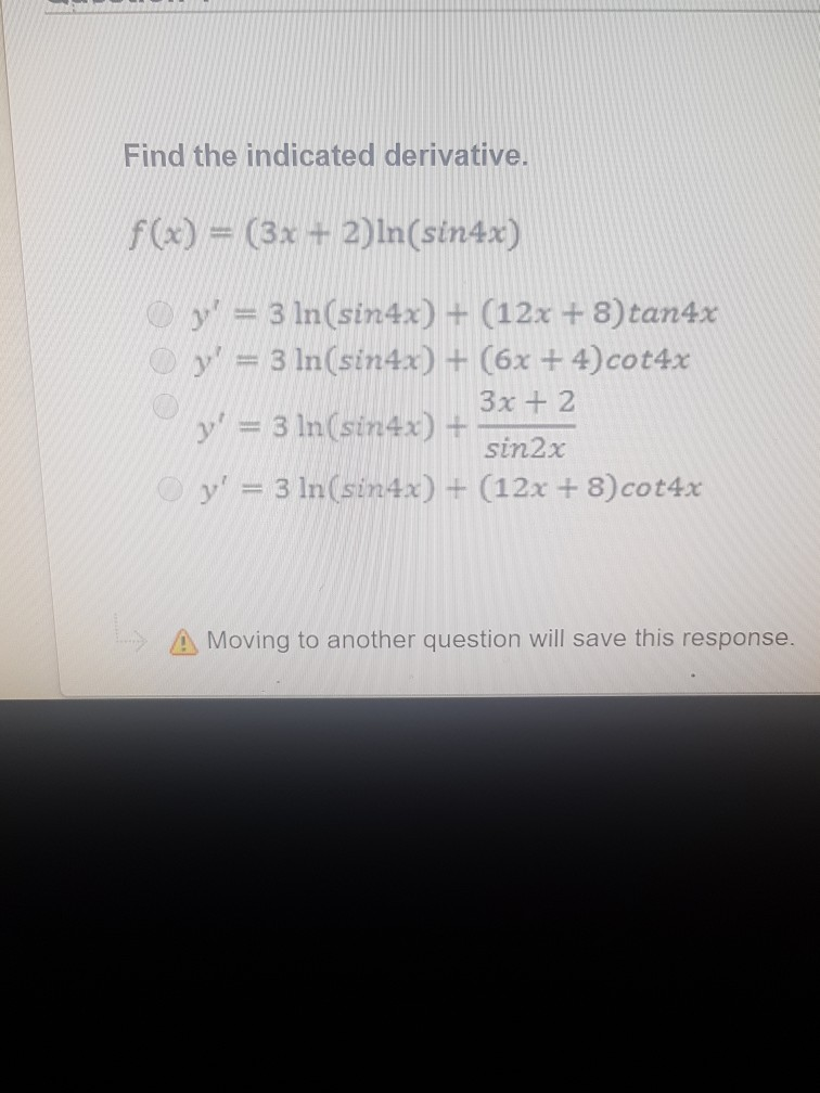 derivative of sin 4 x 3