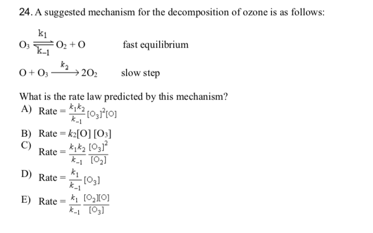 Solved 24. A suggested mechanism for the decomposition of | Chegg.com