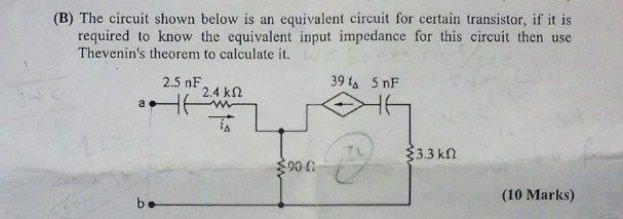 Solved (B) The Circuit Shown Below Is An Equivalent Circuit | Chegg.com