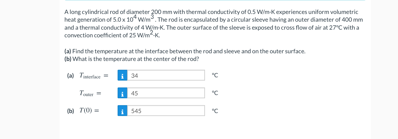 Solved A long cylindrical rod of diameter 200 mm with | Chegg.com