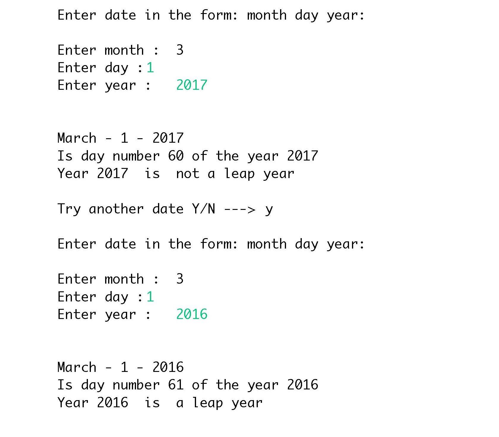 Write a menu driven c program that prints the day chegg