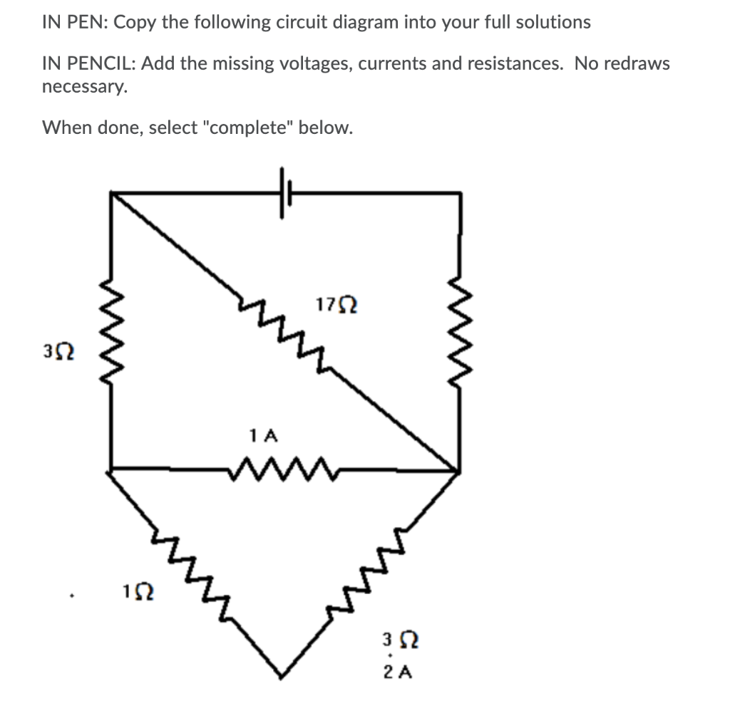 Solved IN PEN: Copy the following circuit diagram into your | Chegg.com