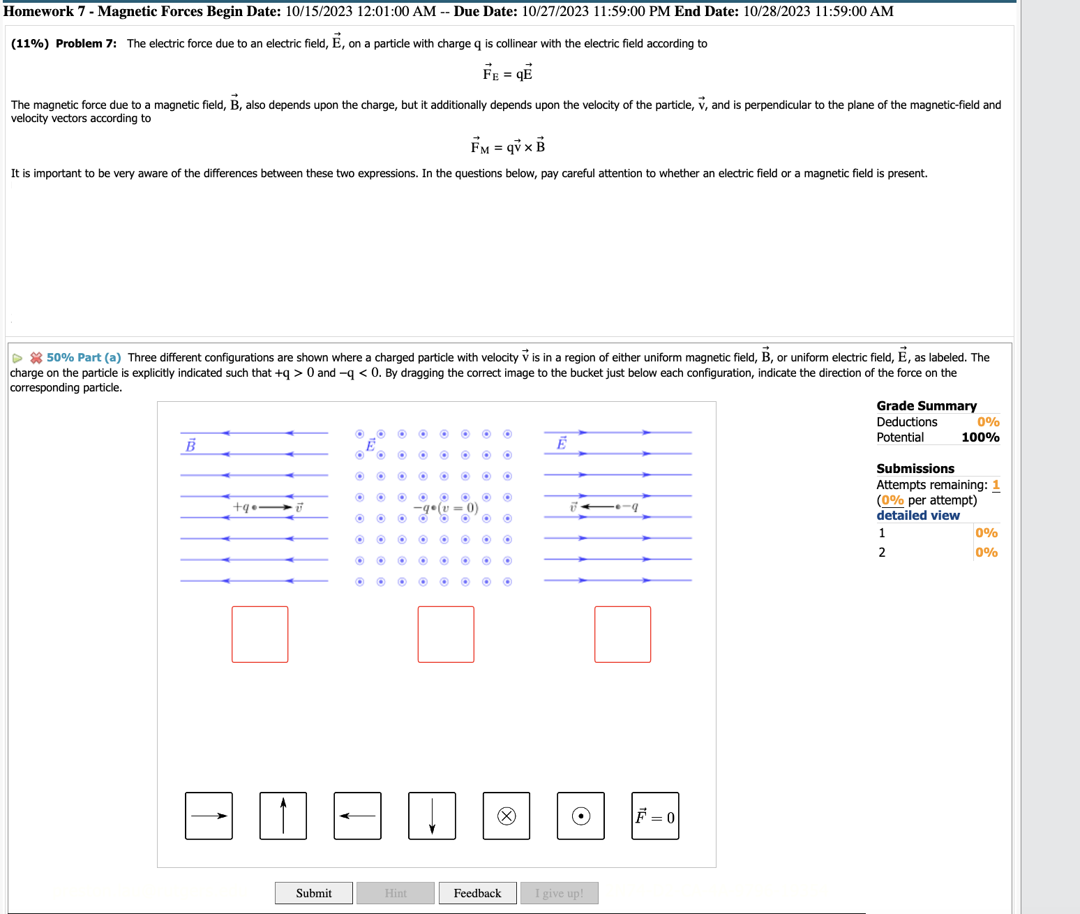 Solved (11\) Problem 7 The electric force due to an