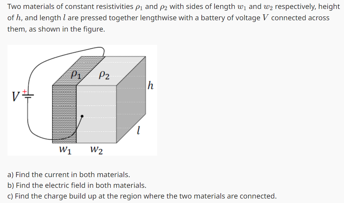 Solved Two materials of constant resistivities rho_(1) and | Chegg.com