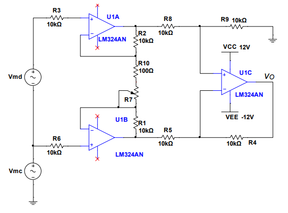 Solved Determine the gain value of the instrumentation | Chegg.com