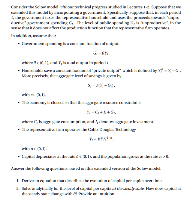 3 Solving for the steady state  Notes on Solow Model for Econ 110