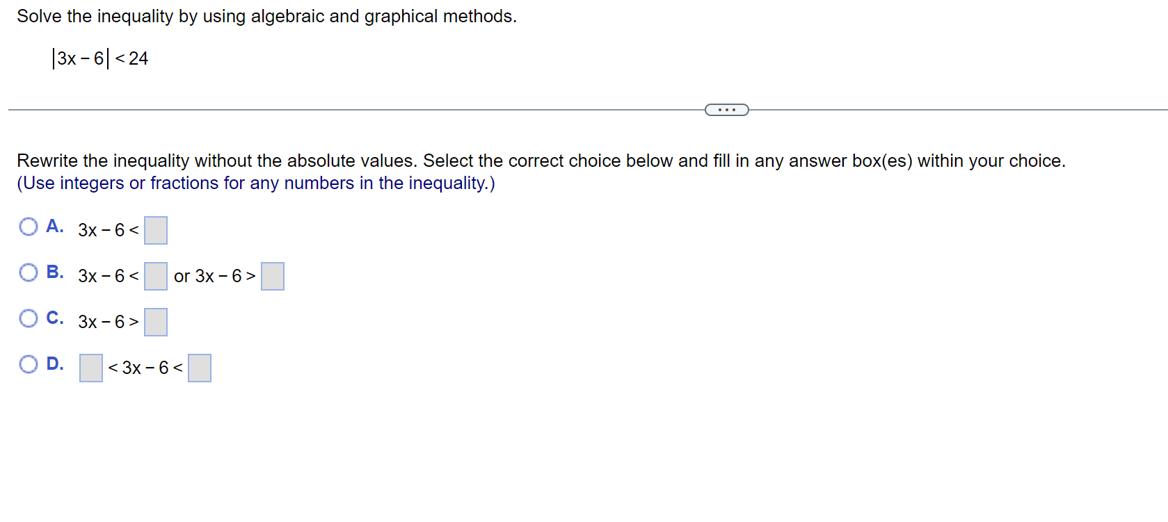 Solved Solve the inequality by using algebraic and graphical | Chegg.com