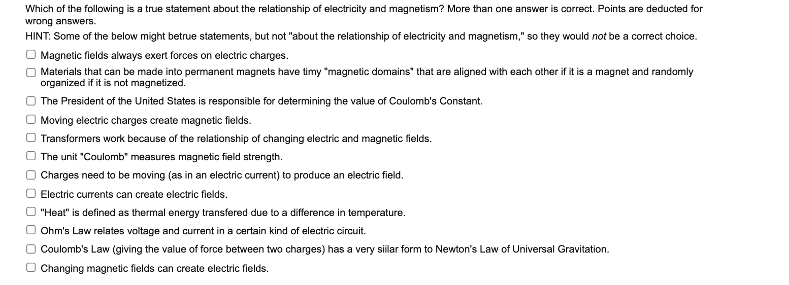 Solved Which of the following is a true statement about the | Chegg.com