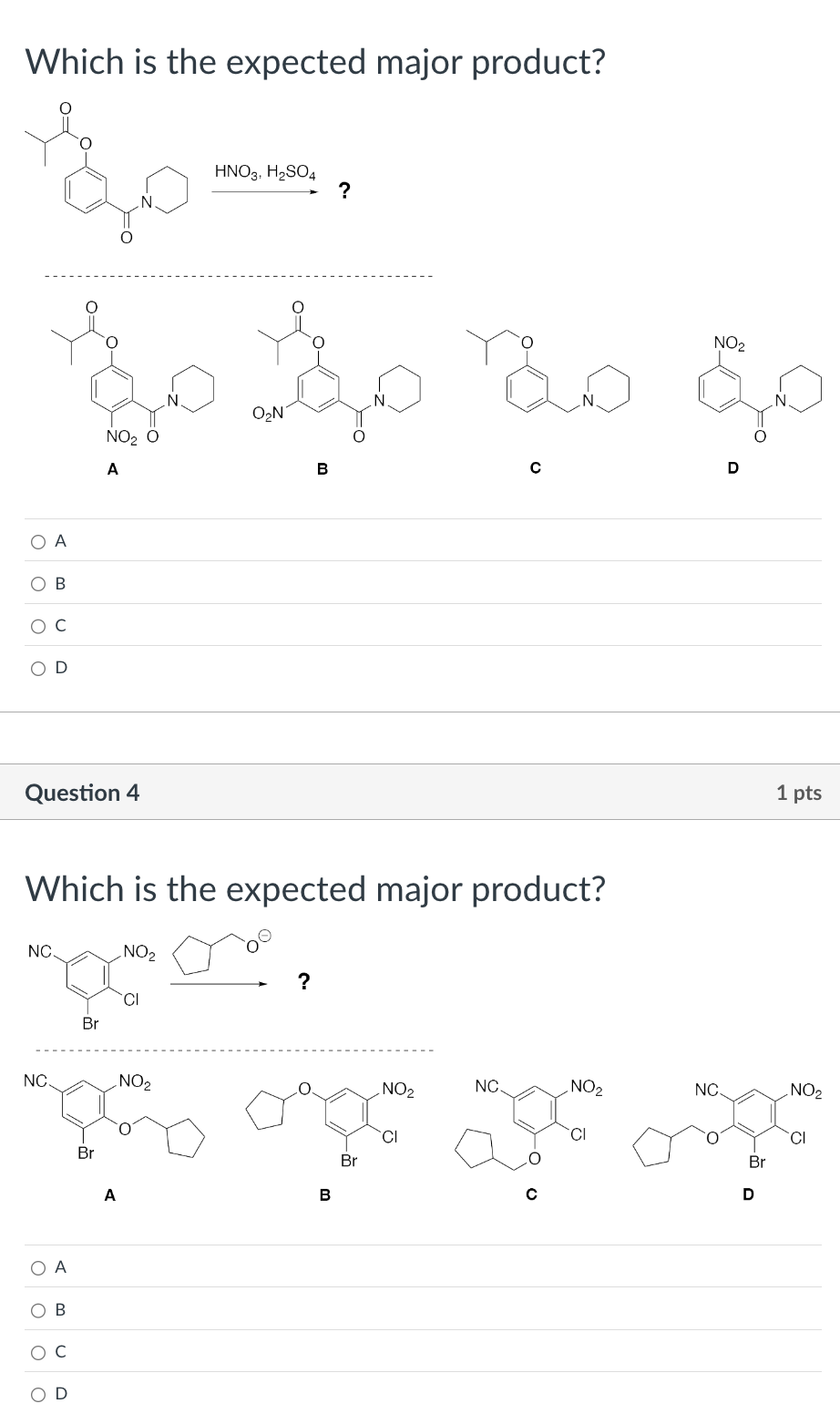 Solved Which is the expected major product?ABCDABCDQuestion | Chegg.com
