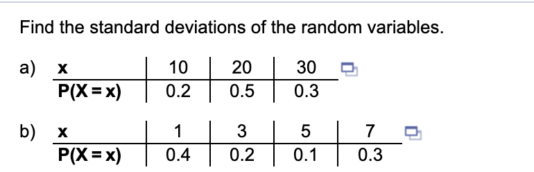 Solved Can You Help Me With A & B A) To Find The Standard | Chegg.com