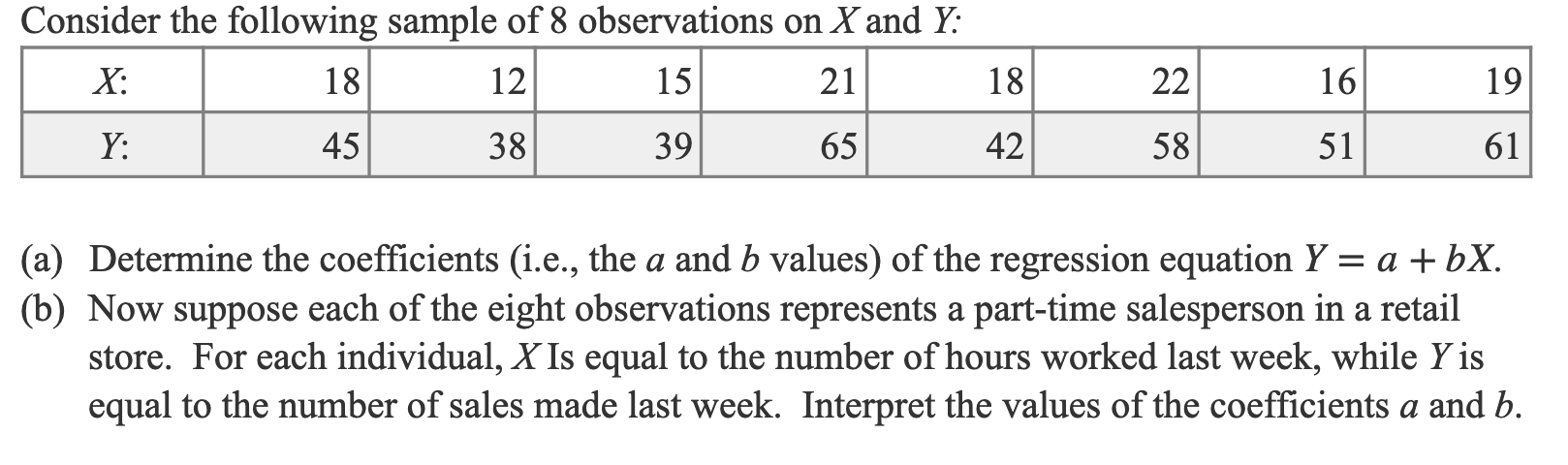 Solved Consider the following sample of 8 observations on X | Chegg.com