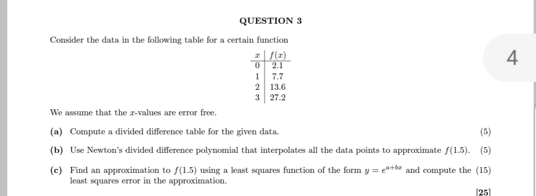Solved Consider the data in the following table for a | Chegg.com