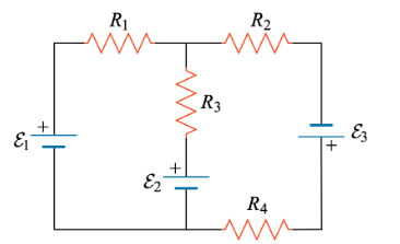 The figure shows a circuit with three batteries and | Chegg.com