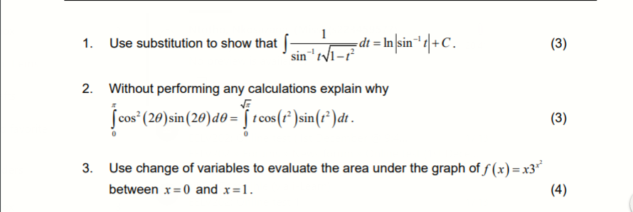 Solved 1 1. Use substitution to show that | Chegg.com