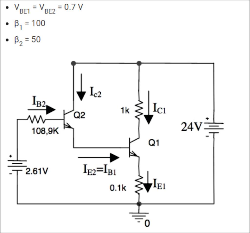 Solved Transistors Q1 and Q2 work in the active region. | Chegg.com