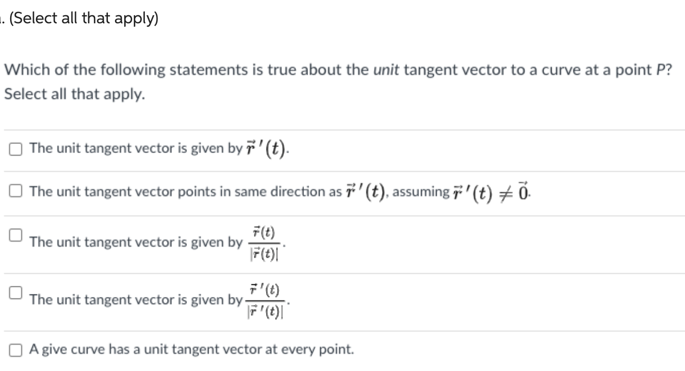Solved (Select all that apply) Which of the following | Chegg.com