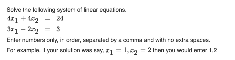 Solved Solve the following system of linear equations. | Chegg.com