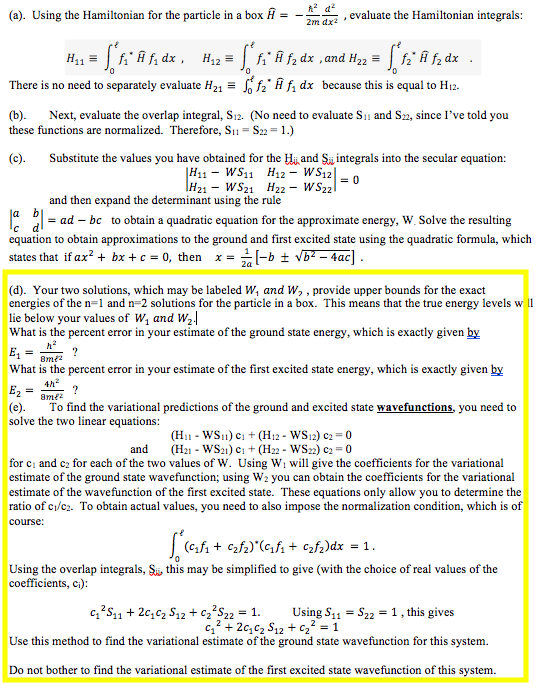 A Using The Hamiltonian For The Particle In A B Chegg Com