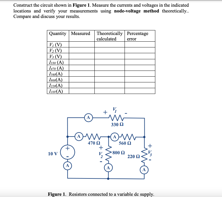 Solved Construct the circuit shown in Figure 1. Measure the | Chegg.com