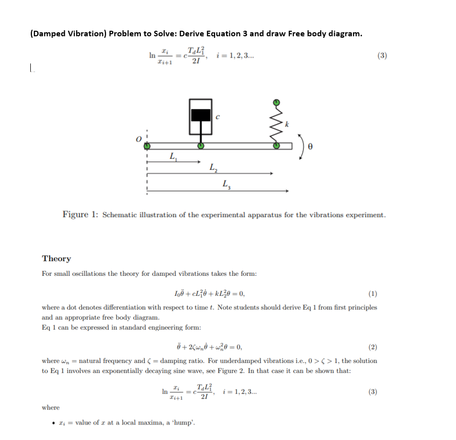 Solved (Damped Vibration) Problem to Solve Derive Equation