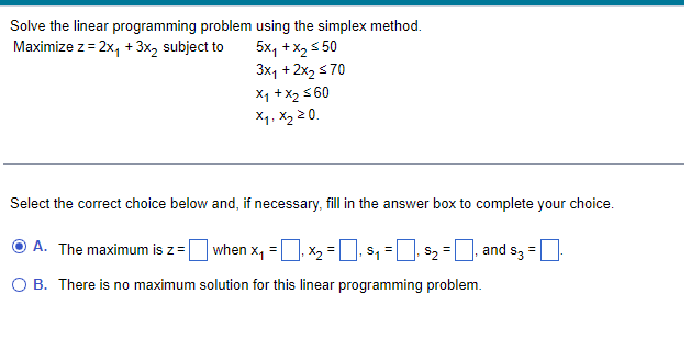 Solved Solve the linear programming problem using the | Chegg.com