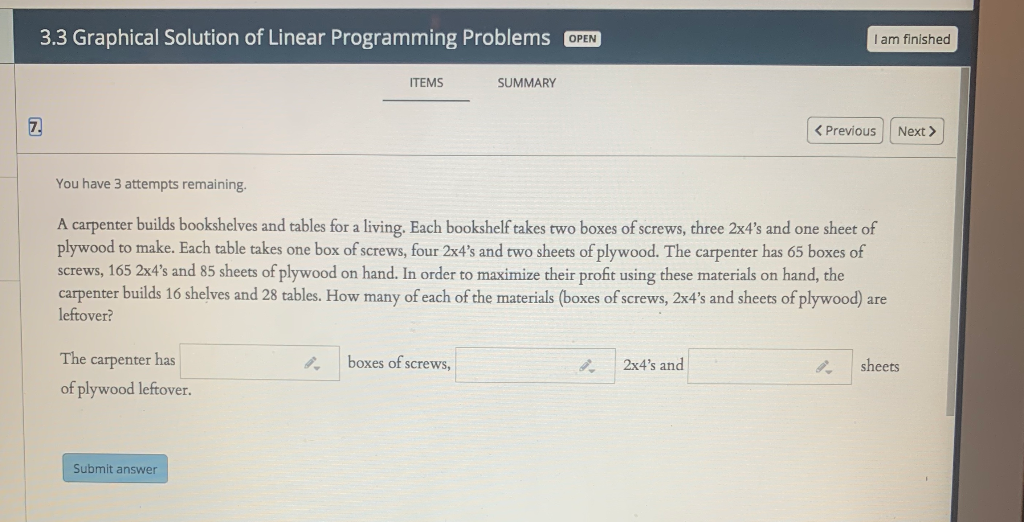Solved 3.3 Graphical Solution of Linear Programming Problems | Chegg.com