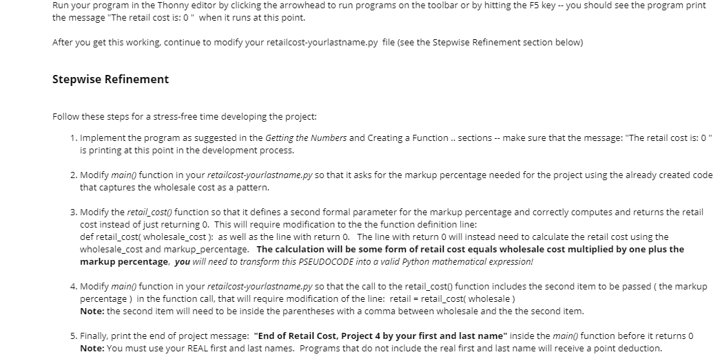 Run your program in the Thonny editor by clicking the arrowhead to run programs on the toolbar or by hitting the F5 key -- yo