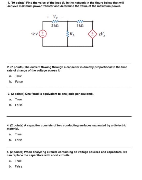 Solved 1. (10 points) Find the value of the load Ri in the | Chegg.com