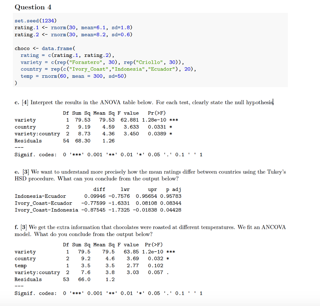 Question 4 set.seed (1234) rating. 1