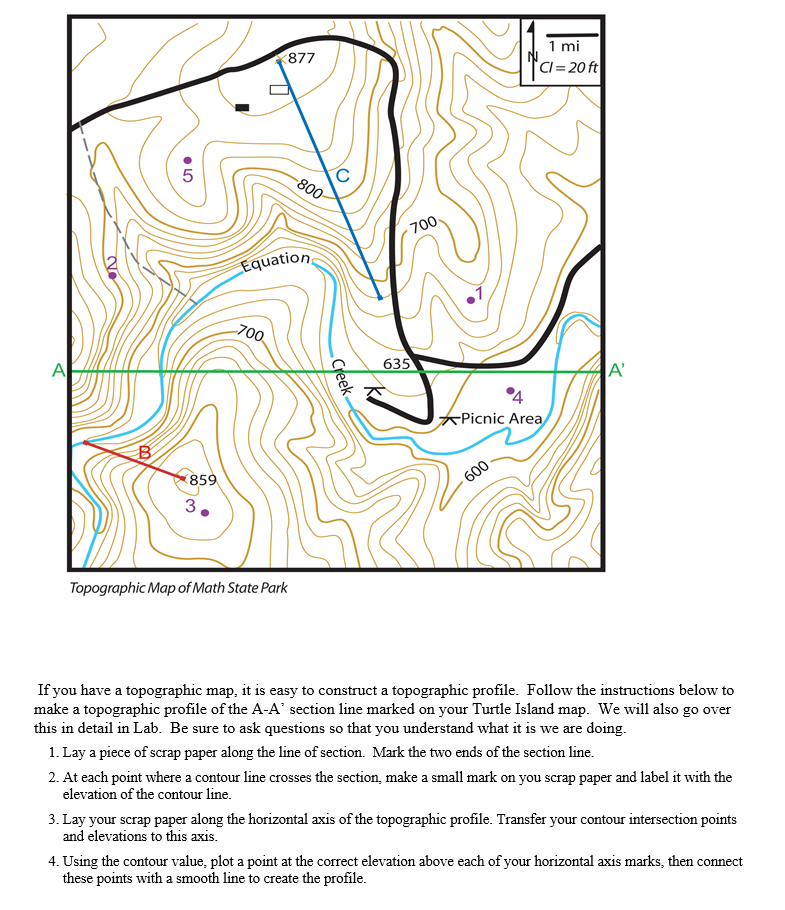 Solved Topographic Map of Math State ParkIf you have a | Chegg.com