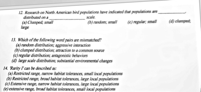 Solved 12. Research on North American bird populations have | Chegg.com