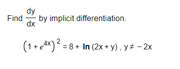 Solved Find dydx ﻿by implicit | Chegg.com