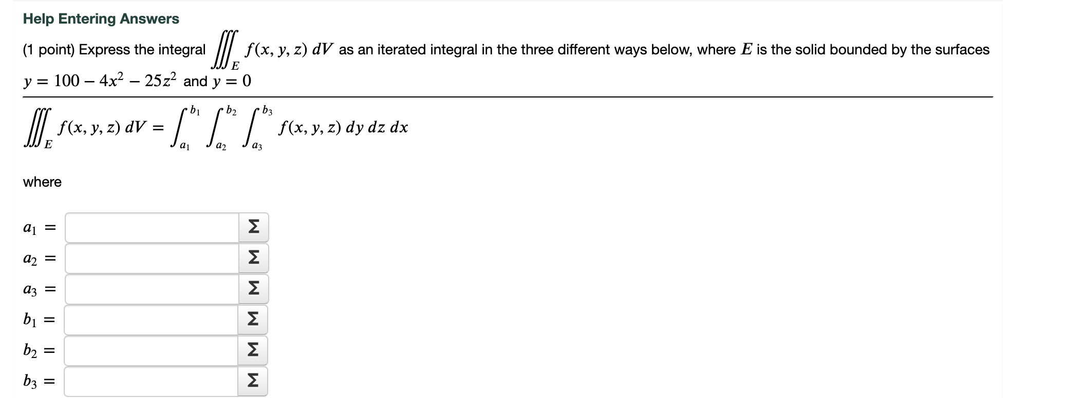 Solved Help Entering Answers (1 point) Express the integral | Chegg.com