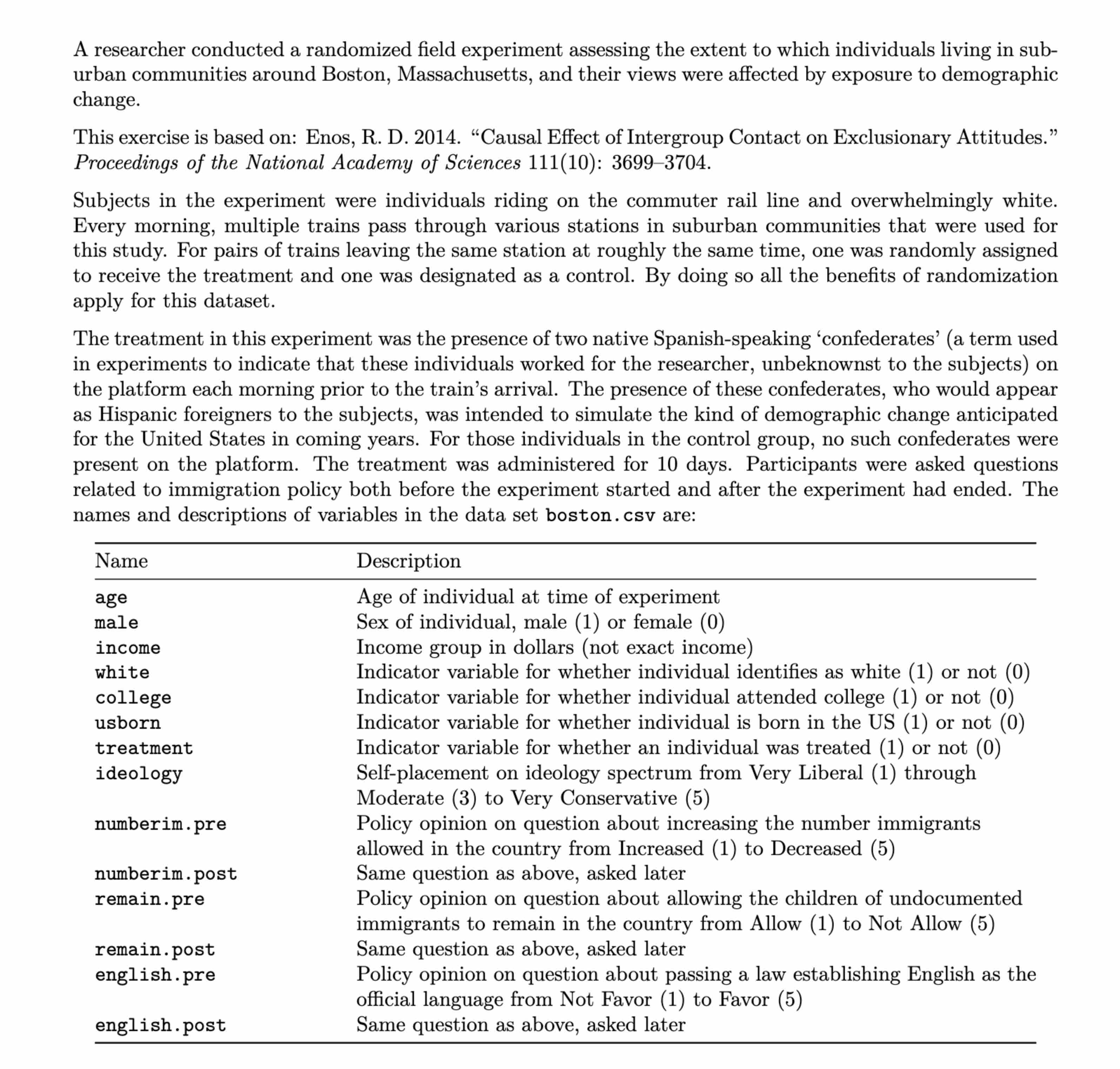 Solved A researcher conducted a randomized field experiment | Chegg.com