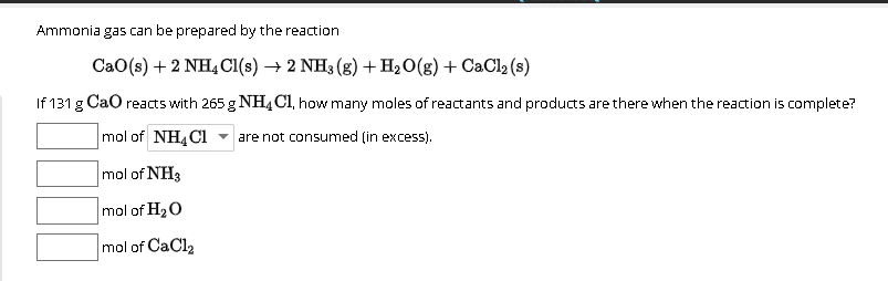 Solved Ammonia gas can be prepared by the reaction | Chegg.com