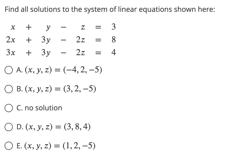 Solved Find all solutions to the system of linear equations | Chegg.com