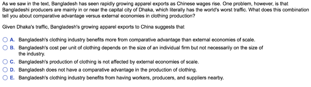 Solved As We Saw In The Text, Bangladesh Has Seen Rapidly | Chegg.com