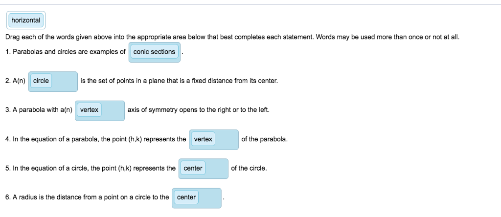 Solved horizontal Drag each of the words given above into | Chegg.com