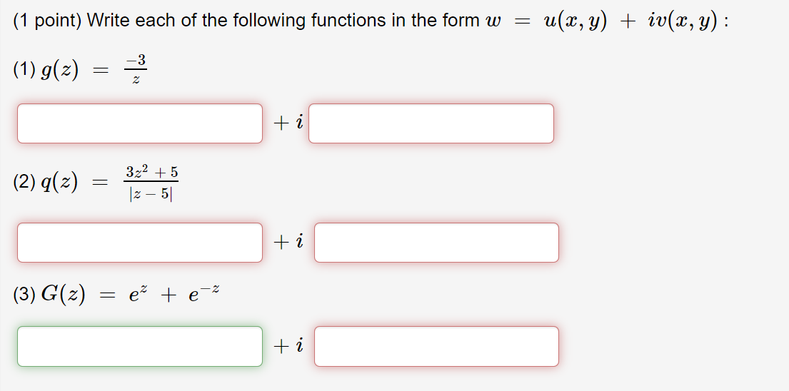 Solved (1 point) Write each of the following functions in | Chegg.com