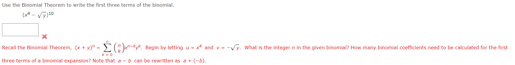 Solved Use the Binomial Theorem to write the first three | Chegg.com