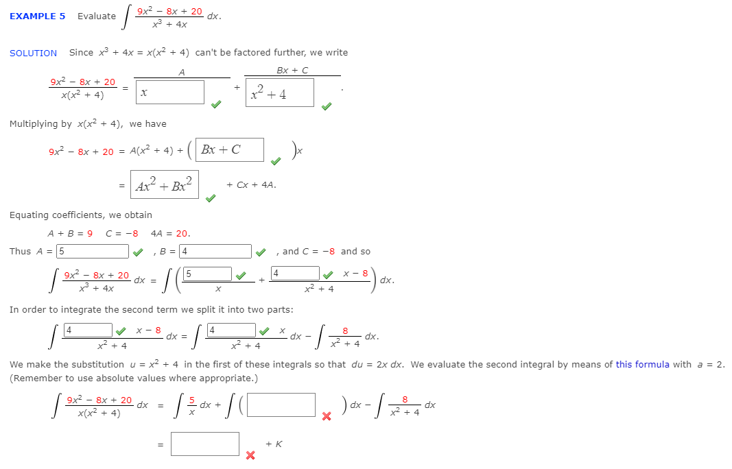 solved-example-5-evaluate-9x2-8x-20-dx-x3-4x-solution-chegg