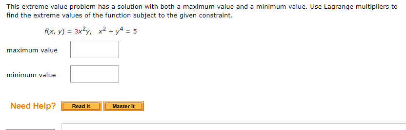 Solved This Extreme Value Problem Has A Solution With Both A 3901