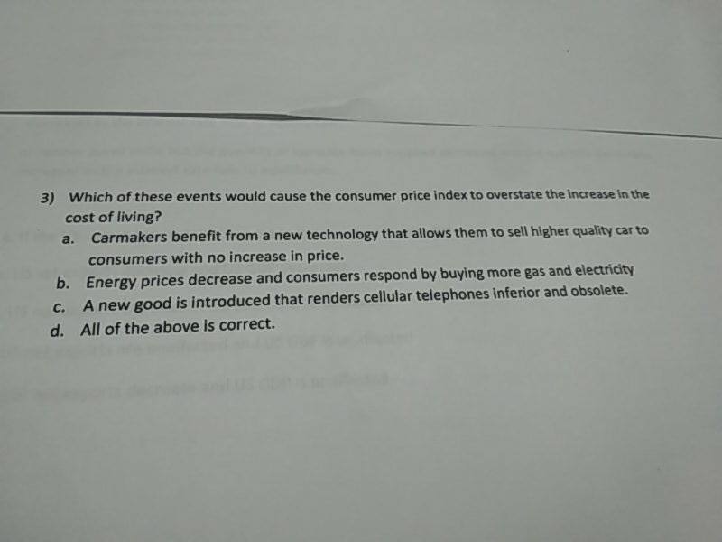 Solved 3) Which of these events would cause the consumer | Chegg.com